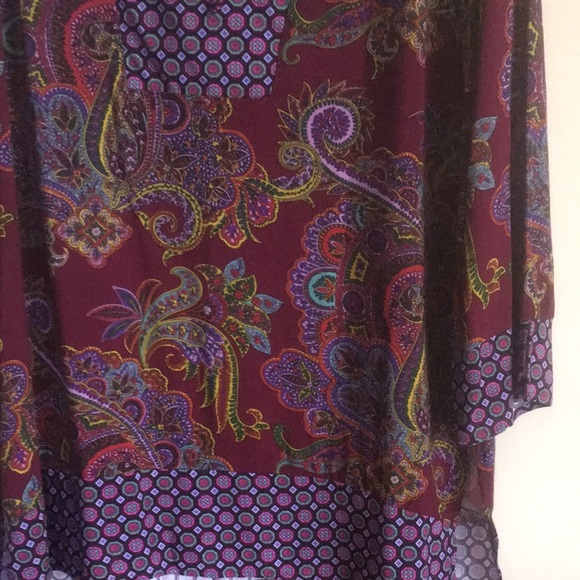 Olive Hill Mixed Print Purple Paisley Relaxed Tunic Top size Medium - Picture 8 of 15